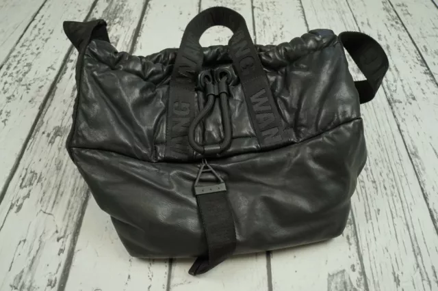 Used Alexander Wang H&M Women's Drawstring Black Leather Handbag Bag Brand