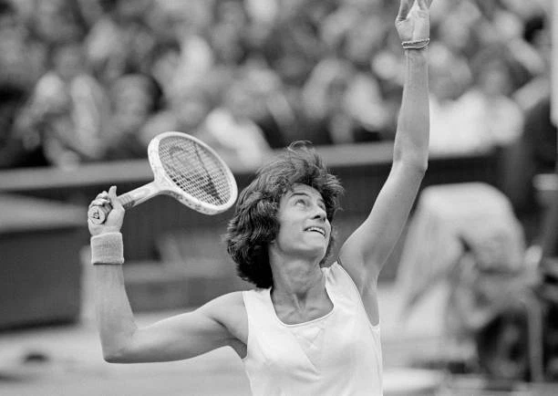 Photo Ancienne De Virginia Wade à Wimbledon, 1976 – Tennis – Tirage Original