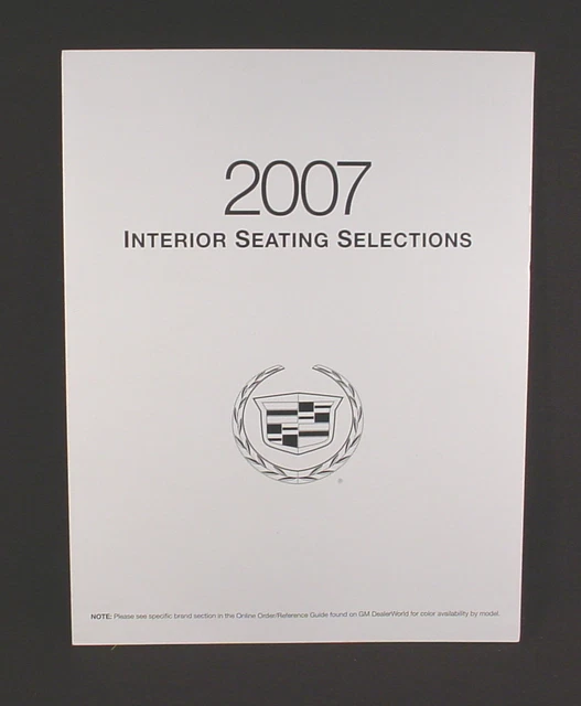 2007 Cadillac Interior Seating Selections - Cts-V -  Xlr-V - Sts-V - Dts - Etc.