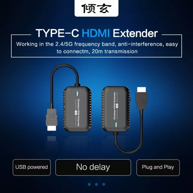 1080P 60Hz Wireless HDMI Extender 2.4GHz/5GHz WiFi Transmitter Receiver Adapter