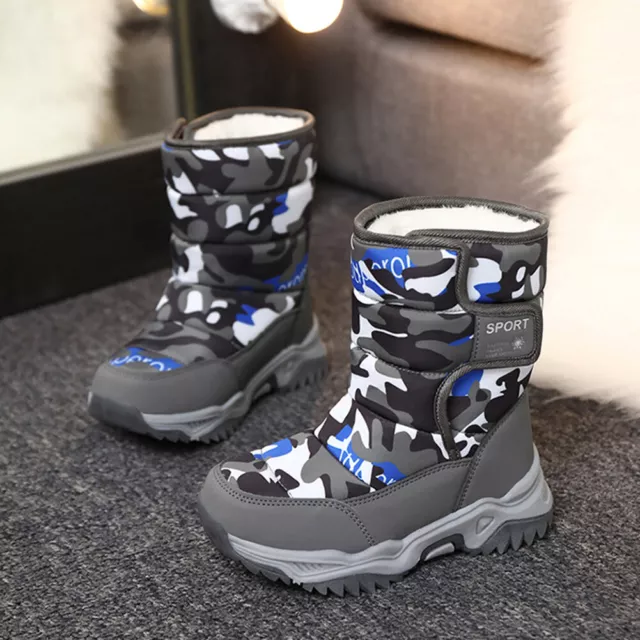 Kids Snow Boots Warm Anti-Slip Winter Shoes Waterproof Boots for Boys Girls