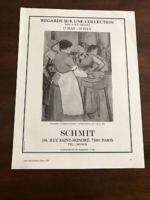 1981 Vintage Print Ad For Schmit Art Gallery Paris Pissarro Le Marche A Pontoise