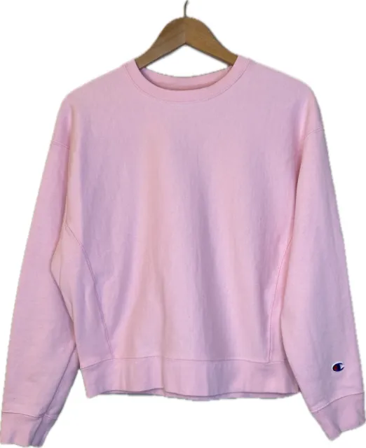 Champion Reverse Weave Crew Neck Sweatshirt Women’s L Pink Pullover Warm