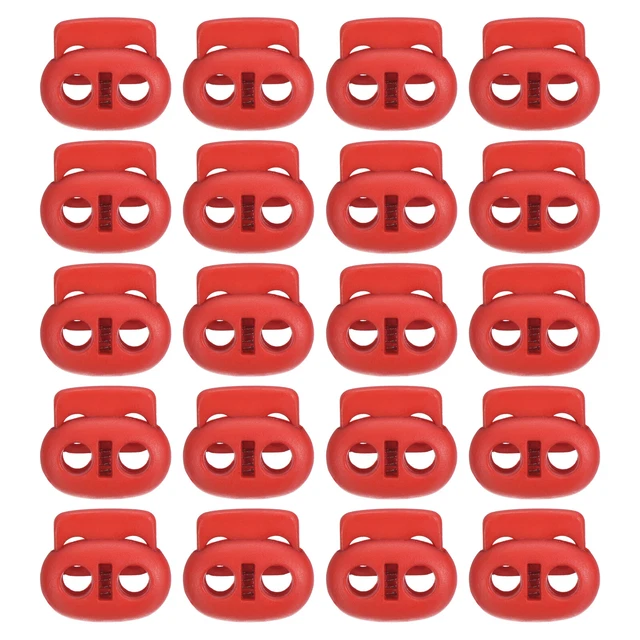 0,8x0,9" 30Pack Cable Cerraduras Doble Agujero Resorte Velcro Rojo