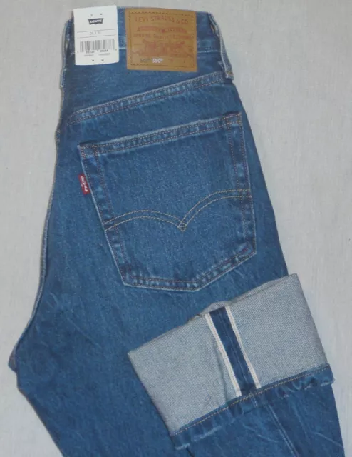 NWT Levi's Women's 501 150th Ann. Selvedge Big E Distressed Jeans Denim 31x30