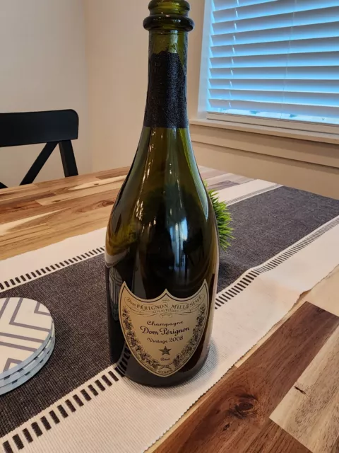 2008 Dom Perignon Champagne 750 ml Empty Bottle No Cork