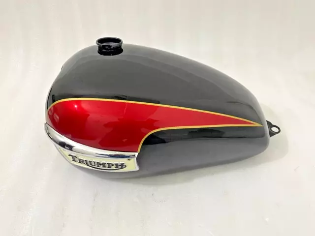 Triumph T150 Trident Cherry & Black Painted Petrol Fuel Tank With Badge |Fit For