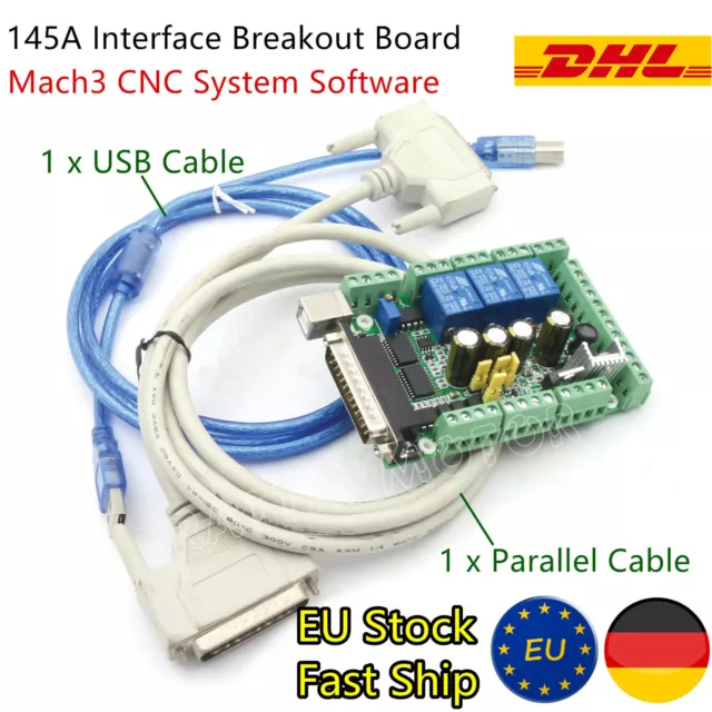 4Axis LPT Port MACH3 A145 Breakout Board Controller CNC Lathe Plasma Cutting【GB】