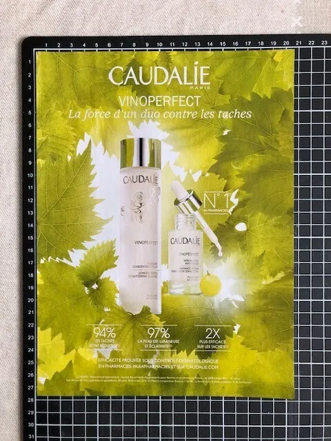 Publicité de presse- page de magazine de 2018 -Caudalie Vinoperfect- French Ad