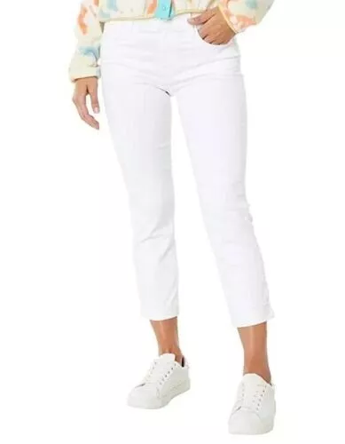 KUT From The Kloth Amy Crop Straight Leg w/Roll Up Fray ~ White  ~ Size 6