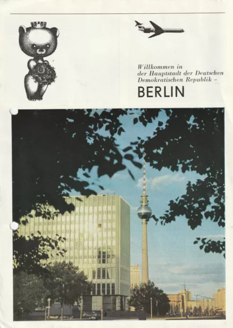 Interflug DDR Prospekt  Berlin gelocht