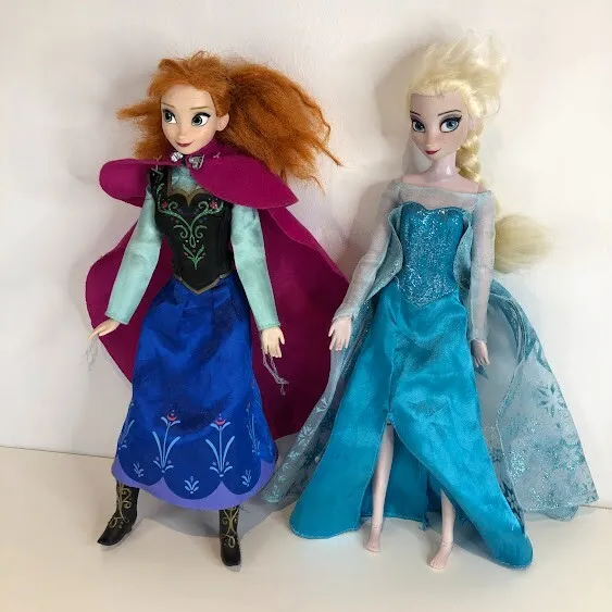 Disney Store Frozen 12" Elsa + 12" Anna Princess Pair from the Film Frozen VGC