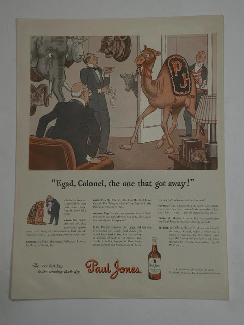 Magazine Ad* - 1943 - Paul Jones Whiskey - World War II - Camel (#1)
