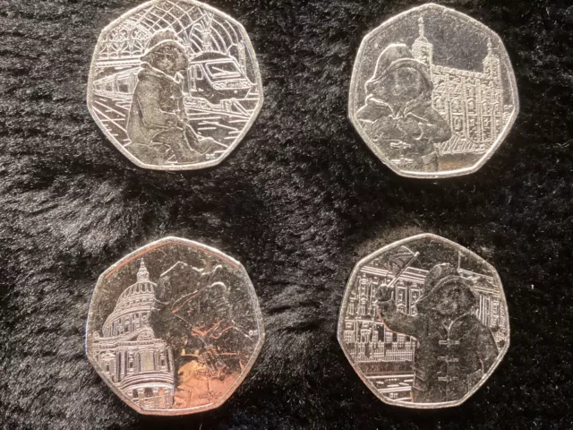 FULL SET OF PADDINGTON BEAR 50P COINS (4 coins) FIFTY PENCE