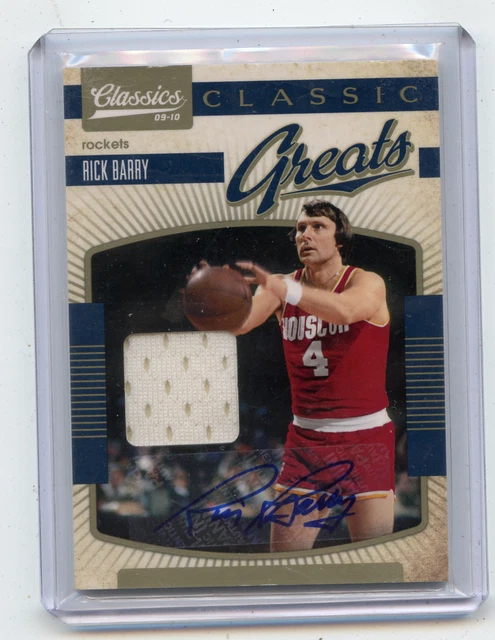 2009-10 Classics #26 Rick Barry Autograph Jersey #15/25, Rockets, Hof, 040923