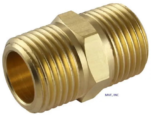 1" Brass Hex Pipe Nipple NPT Threaded Connector Adapter <122A-F