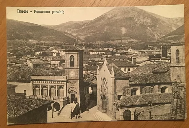 Cartolina di "Norcia Panorama parziale"  non viaggiata anni 30