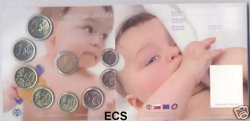 Slowakei offiz. Baby-KMS 2009 1 Cent - 2 Euro, sehr selten, Auflage nur 3000