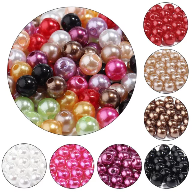 6mm 400PCS Acrylic Round Ball Spacer Beads Loose Jewelry Making Crafts DIY