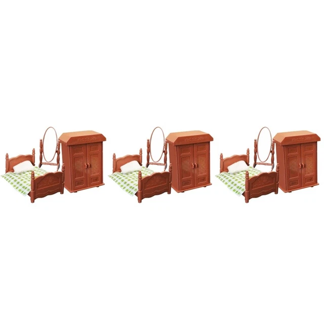 9 Pcs Plastic Doll House Bed Child Ornaments Kids Fairy Gardens Furniture
