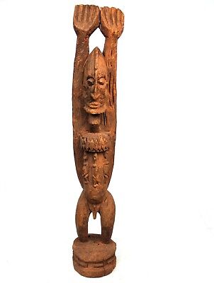 Art African Arts First - Antique Statue Tellem Dogon Arm Raised - 65,5 CMS