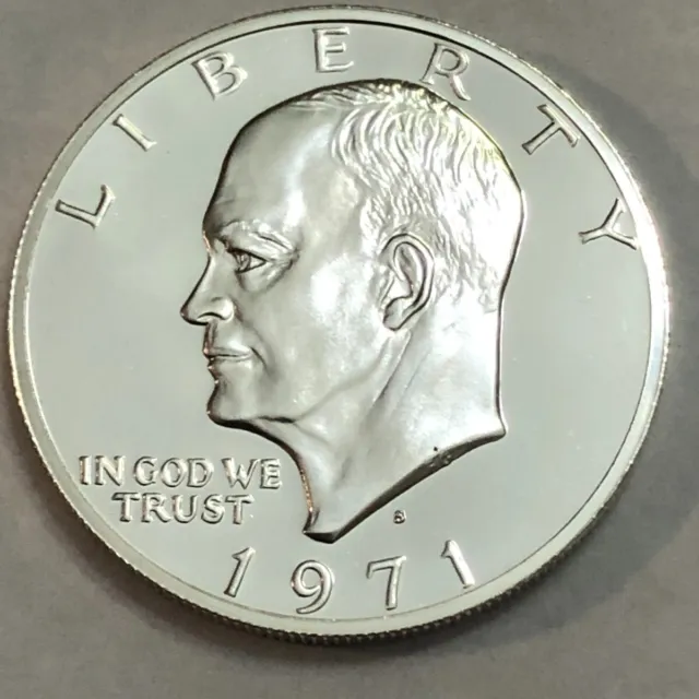 1971-S 40% silver gem proof Eisenhower IKE dollar.  #8