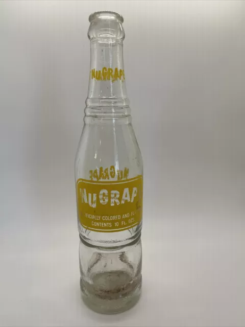 ACL 10oz. Nugrape Soda Bottle Yellow Label -Doraville, Ga. Applied Color Label