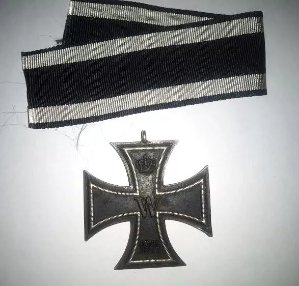 WWI Combat German Iron Cross 2nd Class Medal with UV Ribbon and No Ring... 3
