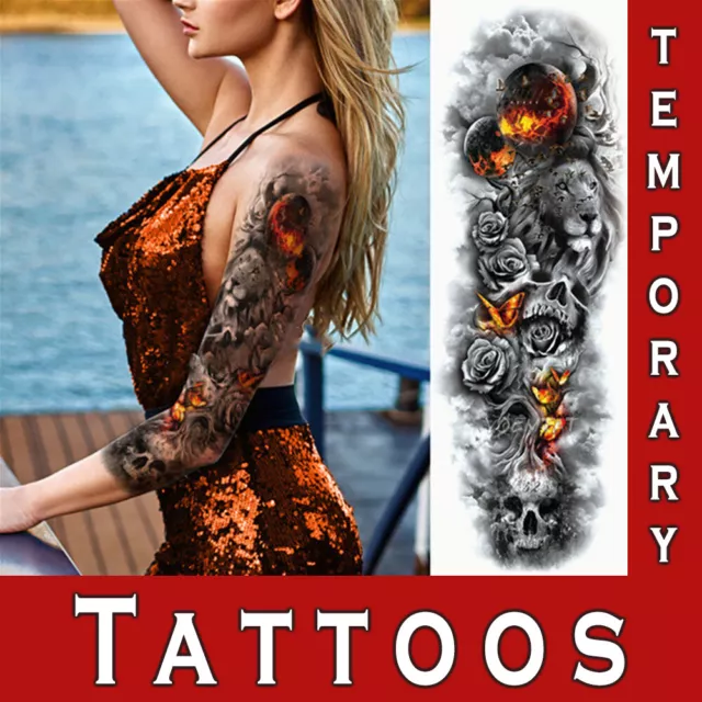 Tattoo Tribal Temporary Large Sticker Waterproof Full Arm Sleeve Angel Men Woman