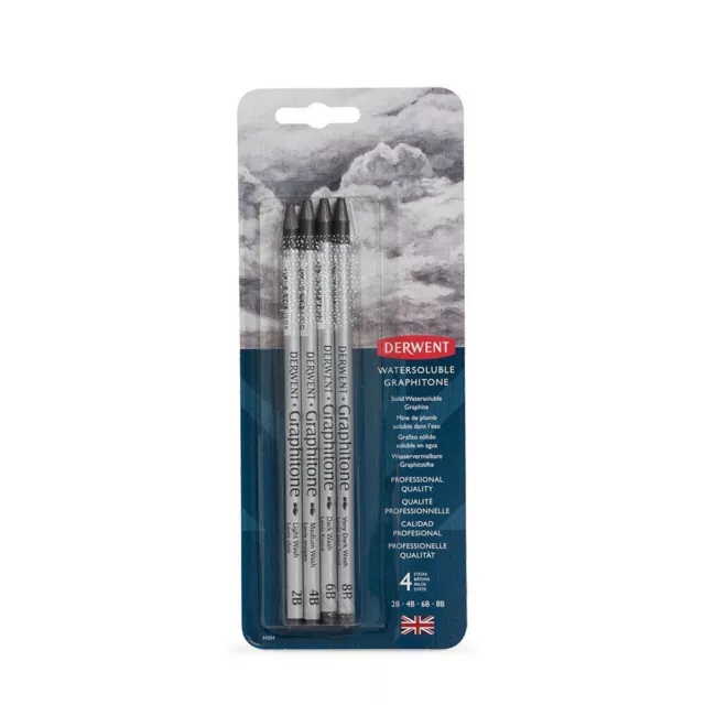 Derwent : Graphitone Watersoluble Graphite Pencil : Set of 4