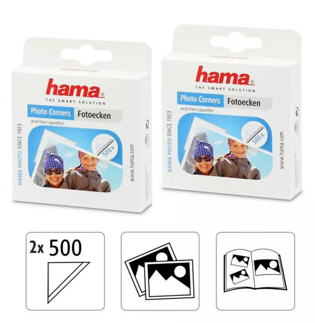 1000 HAMA Fotoecken Photo Corners Fotokleber 2x 500 selbstklebend 10mm