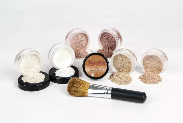 XXL KIT Includes FACE BRUSH Full Size Mineral Makeup Set Bare Face Foundation