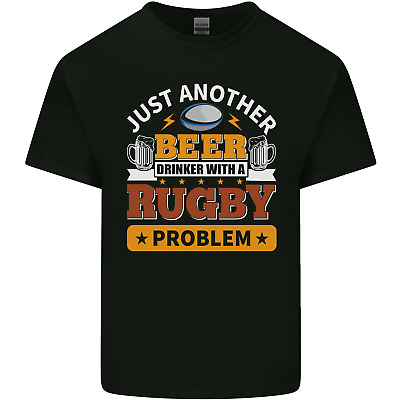 Bevitore di birra con problema Rugby Da Uomo Cotone T-Shirt Tee Top