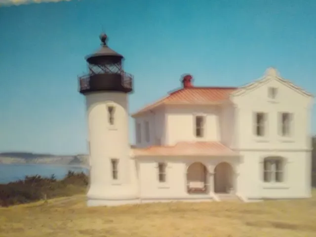 Vintage Post Card  Old Lighthouse Fort Casey State Park Whidbey Island Wa