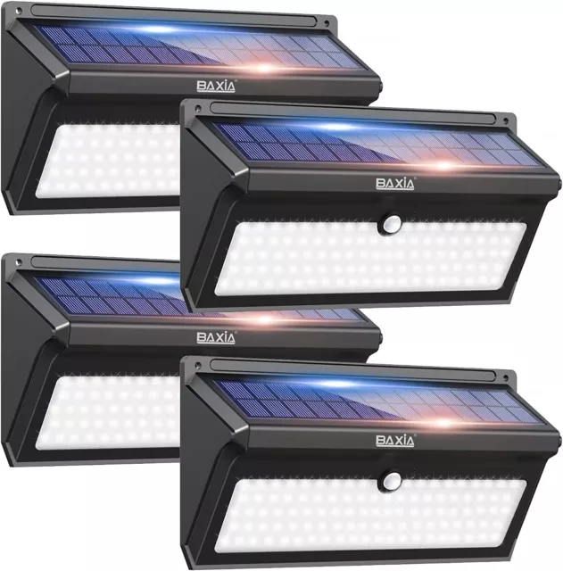 BAXIA TECHNOLOGY Solar Lights Outdoor Waterproof 100 LED Wireless Security