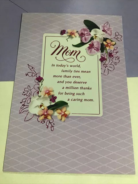 Happy Birthday Mom With Love Beautiful Large 5.5” X 8” Hallmark Greeting Card