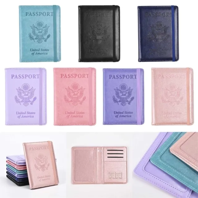 PU Passport Cover with Multiple Compartments Travel Document Holder Practical 2