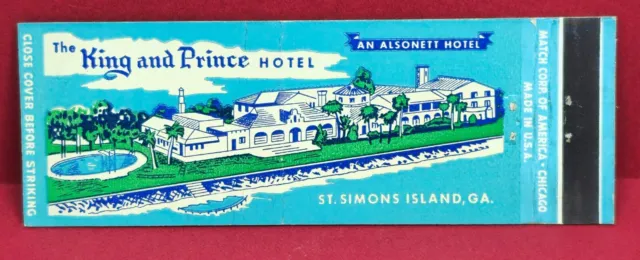 St Simmons Island Georgia, King and Prince Hotel Matchbook Match cover