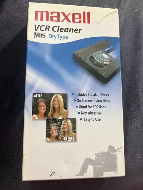 Maxell High Quality Video Head Cleaner VP-100 VHS Tape VCR Dry Type Movie Video