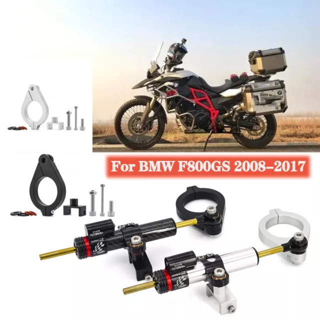 CNC Steering Damper Stabilizer Bracket Mounting Kits For BMW F800GS 2008-2017