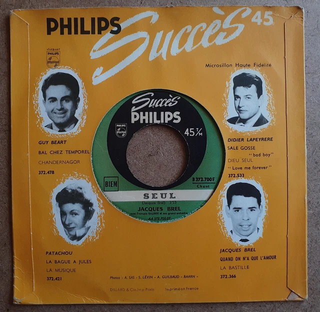 SP JACQUES BREL La Colombe (Philips 372.700 Fr.) EUR 6,00 PicClick FR