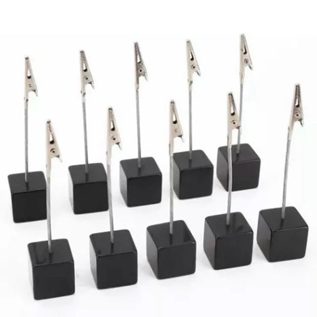 12 Pcs Stable Cube Base Note Holder Photo Clip Stand Memo Display Clamp For