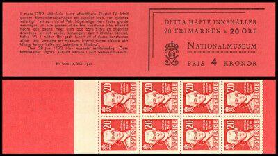 H62 Sweden 1942 Scott #329 a MNH stamp booklet King Gustavus Schweden Sverige
