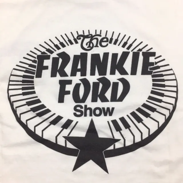 Vtg 90s Frankie Ford Show T-Shirt 2-Sided Piano Keys Logo Concert Made USA Tee L