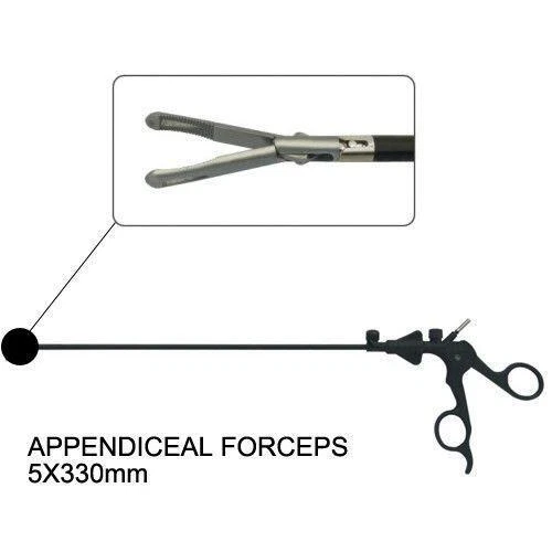 Appendiceal Forceps 5mm Autoclavable Laparoscopic Grasing Grasper CE FDA 5X330mm
