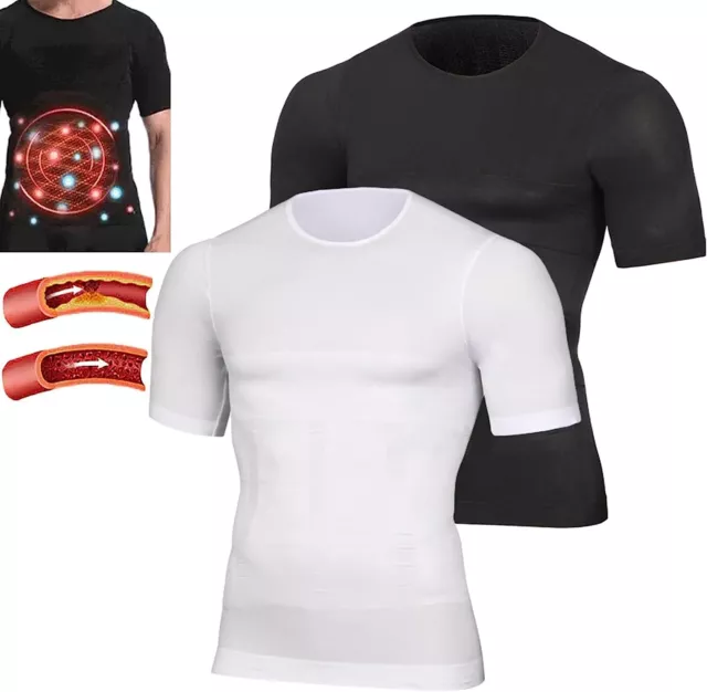 Herren Mieder Unterhemd Body Shaper Bauchweg Korsett Kompression Shirt Abnehmen