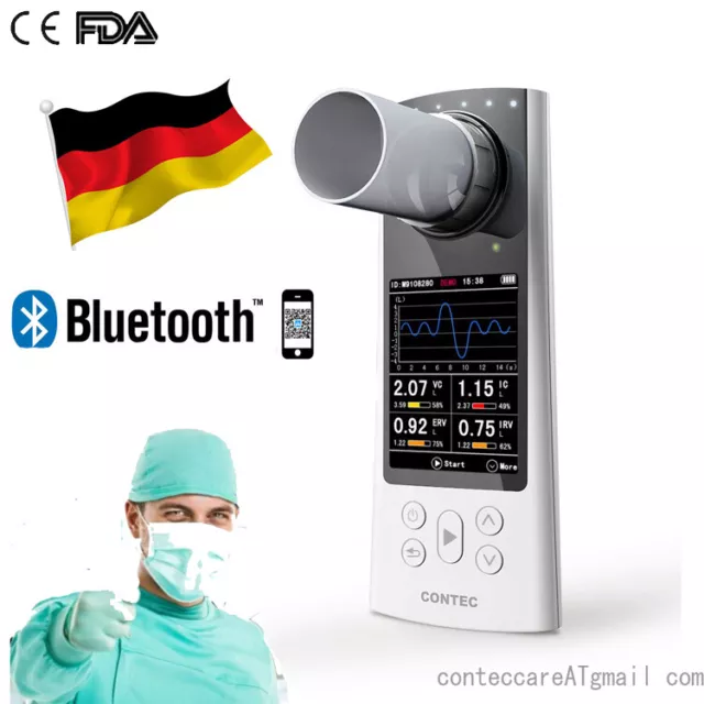 CE Handheld Spirometer Lungenfunktion Spirometrie App+Software,CONTEC