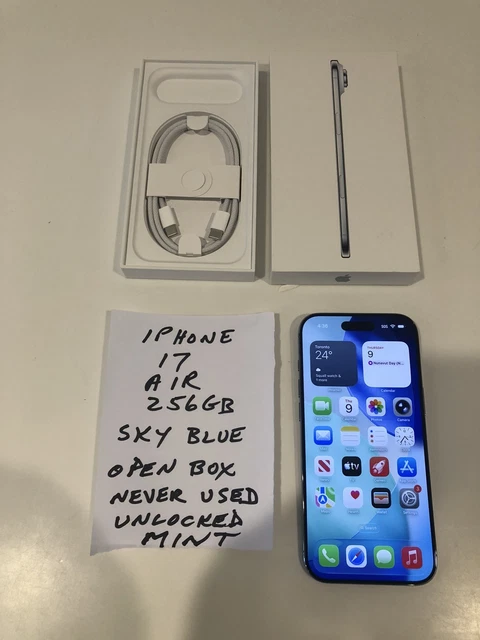 APPLE IPHONE AIR 256GB, Sky Blue, Open Box, Unlocked, Never Used