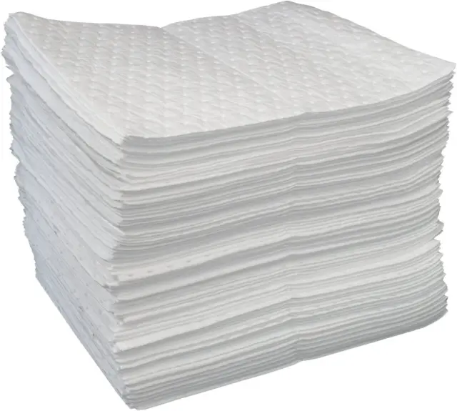 Heavyweight Oil Absorbing Pads | White Absorbing Heavy Weight Oil-Only Absorbent