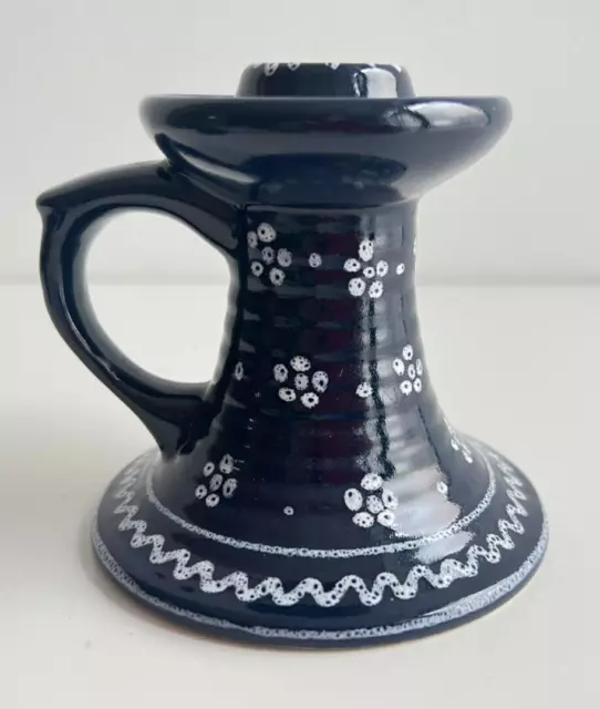 Gmundner Keramik Dirndl blau Kerzenständer 10,5 cm GK08 (2401SG1) 04/24